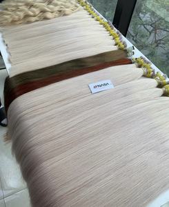 Qualité de luxe 24 pouces vietnamien naturel droit en vrac Extensions de cheveux Super Double dessiné simple donneur blond couleurs 100 grammes - Product Image 4