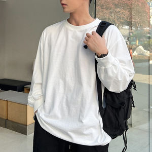 เสื้อยืดโอเวอร์ไซส์สไตล์ยูบีร์นสำหรับผู้ชายและผู้หญิง ล้างสีแบบแอซิดวอช ปรับแต่งได้ พร้อมสกรีนโลโก้ - Product Image 1