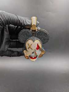 Iced Out Moissanite <b>Mouse</b> Face Pendant Hip Hop Party Charm With 925 Silver Round Cut Diamond Fine Jewelry Pendants & Charms - Product Image 4