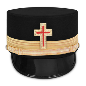 Gorra de fatiga de calidad premium para Comandante de la Orden de los Caballeros Templarios, bordada en metal dorado con motivos de viñedos, servicio OEM con MOQ. - Product Image 3