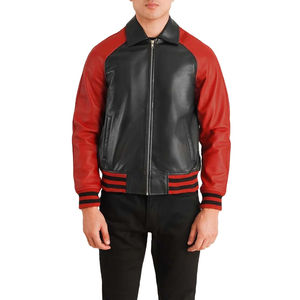 Chaqueta Acolchada de Lana de Dos Tonos Premium para Hombre, Estilo Retro, Cuerpo Negro, Mangas Marrones, Diseño de Botón Único y Dobladillo a Rayas, para Invierno - Product Image 3