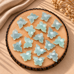 Cuentas de Calcedonia Azul Agua en Forma de Mariposa de 14x10mm, Facetadas, para la Fabricación de Joyas, Cuentas Sueltas al por Mayor, Hechas a Mano - Product Image 1