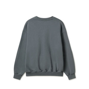 เสื้อสเวตเชิ้ตผ้าฝ้ายแท้ 100% หนานุ่ม สำหรับผู้ชายและผู้หญิง สีดำ แต่งขอบยางยืดแบบดิสเทรส คอกลม แขนยาว - Product Image 5