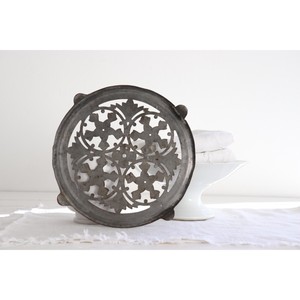 Round Vintage <b>Metal</b> <b>Trivet</b> with Floral Cutout Design Heat Resistant 300 mm Diameter - Product Image 3