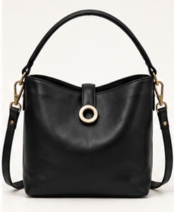 Premium Black Genuine Leather Vintage Japan <b>Summer</b> Shoulder Bag for Women Elegant Bucket <b>Handbag</b> Gold Hardware Stylish Large - Product Image 1