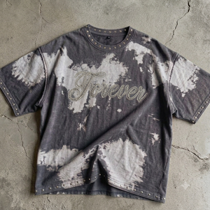 เสื้อยืดโอเวอร์ไซส์ประดับเพชรเทียม สำหรับผู้ชายและผู้หญิง ผ้าฝ้ายพรีเมียม สตรีทแวร์ ลวดลายกราฟิกแบบฟอกสี เสื้อยืดฮิปฮอปแฟชั่น - Product Image 5