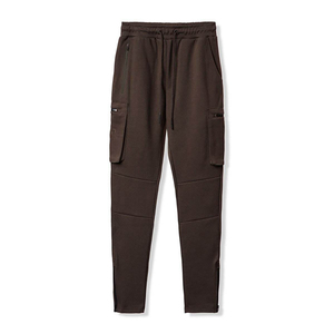 Men's Black Cargo Sweatpants Elastic Waist Drawstring Multiple Pockets Joggers Breathable Midweight <b>Spandex</b> Polyester <b>Pants</b> - Product Image 6