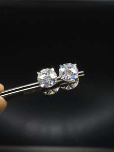 Round Cut Lab Grown Solitaire <b>Stud</b> <b>Earrings</b> D Color VVS1 925 Sterling <b>Silver</b> Solid 10K 14k Gold Unisex <b>Earrings</b> Wholesale Price - Product Image 1