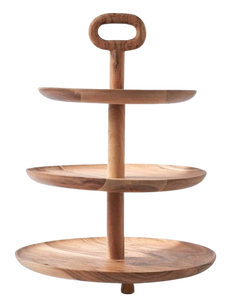 Round Wood <b>Cake</b> <b>Stand</b> with <b>Glass</b> Dome Cover Reusable Dessert Display <b>Stand</b> Hand Wash Only - Product Image 3