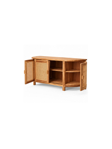 Muebles de madera maciza hechos a mano con diseño minimalista para una sala de estar estética, soportes para TV de ensueño con sistema de almacenamiento. - Product Image 2