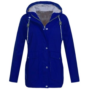 Women Rain <b>Jacket</b> Hooded Waterproof Windproof Outdoor <b>Lightweight</b> Raincoat <b>Ladies</b> Coat Yellow Blue Black Red Pink - Product Image 2