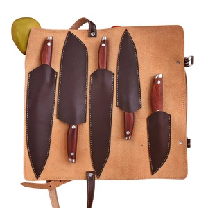 Ensemble de couteaux professionnels faits à la main en acier inoxydable 5 pièces avec manches en bois ambidextres - Product Image 5