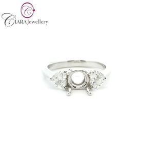 Blanco clásico 18K AU750 0.75CT Diamante natural redondo y en forma de corazón para fiesta de boda o aniversario con montaje de anillo lateral - Product Image 1