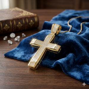 10K <b>Solid</b> <b>Gold</b> Dainty Jesus Holy Cross Necklace Custom Lab Grown Diamond <b>Pendant</b> Eye-Catching Minimalist Religious Hip Hop Fine - Product Image 5