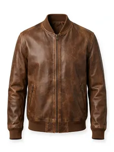 <b>Brown</b> <b>Leather</b> Bomber <b>Jacket</b> <b>Men</b> Vintage Distressed Cowhide Flight <b>Jacket</b> - Product Image 1