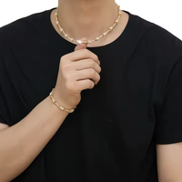 Cadena de Eslabones Cubanos con Doble Hilera de Diamantes Moissanite VS1, Chapada en Oro Blanco, Plata de Ley 925, Joyería Hip Hop