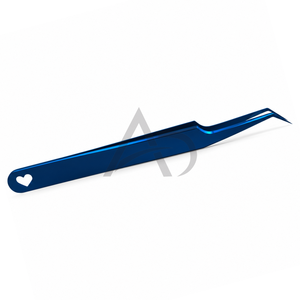 Pinzas de ángulo de 45 grados para extensión de pestañas, acero inoxidable con plasma azul, logotipo personalizado, instrumento de belleza OEM - Product Image 4