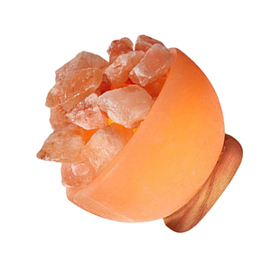 Lampe en sel de l'Himalaya ronde, polie, en cristal naturel, décoration d'intérieur, Feng Shui, lumière ambiante, éclat chaleureux - Product Image 2