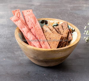 Juego de 4 cuencos para servir de madera de mango pulido, estilo náutico, estampado de pato de ágata, diseño de esmalte transparente, artesanía artesanal, recuerdo, estilo de amor - Product Image 4