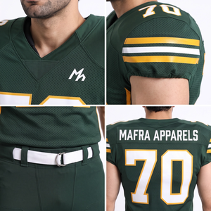 Ensemble d'uniformes de football américain personnalisés 100 % polyester, maillot de match rétro pour équipe masculine, OEM - Product Image 4