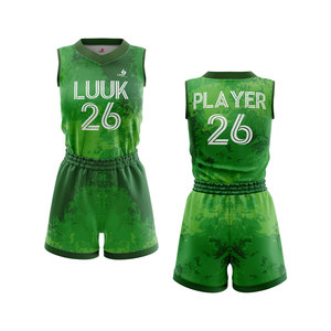 Tenues de basketball personnalisées sublimées sans manches à col en V pour filles, grandes tailles, respirantes, anti-humidité, 100 % polyester, ensembles OEM ODM - Product Image 6