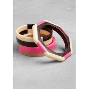 Elegant Women's Fashion Crystal Accessories Resin and <b>Wood</b> <b>Bangles</b> Fashion Jewelry - Product Image 2