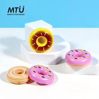 Contenant de baume à lèvres en forme de donut avec logo personnalisé, pot vide de 5g pour crème blush, emballage cosmétique dessert, vente en gros, marque privée