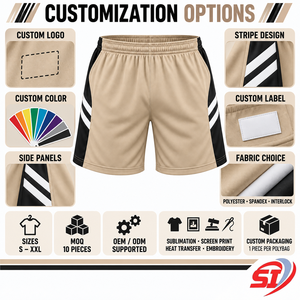 กางเกงขาสั้นกีฬาพรีเมียม Sandstorm Sport Cut รุ่น Unisex ป้องกันรังสียูวี ผลิตจากโพลีเอสเตอร์ 100% แห้งเร็ว เหมาะสำหรับการฝึกซ้อม วิ่ง ออกกำลังกาย รับผลิตตามสั่ง - Product Image 6