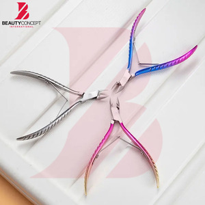 Juego de cortacutículas con mango trenzado de colores modernos, cortador de piel muerta profesional de acero inoxidable para salones de uñas - Product Image 4