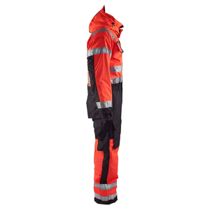Combinaison de travail 100% coton pour hommes, haute visibilité, orange, vêtements de travail de sécurité, combinaison de chantier avec bande réfléchissante - Product Image 6