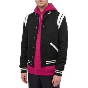 Premium Letterman <b>Jacket</b> Custom Wool Blend PU <b>Leather</b> Sleeves Oversized Streetwear College Fashion Varsity <b>Jacket</b> OEM <b>Jacket</b> - Product Image 4