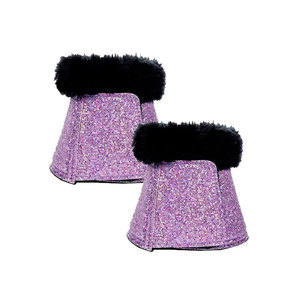 Horse Fetlock <b>Boots</b> Black With Pink Velcro Closure Unisex Riding Wear Waterproof Neoprene Material - Product Image 4