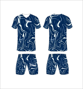 Conjunto de Uniforme de Fútbol Personalizado por Sublimación, Color Azul Marino con Diseño de Mármol, Transpirable, para Entrenamiento, Venta al Por Mayor, Traje Deportivo para Equipo - Product Image 1