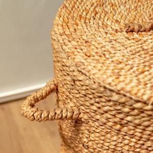 ตะกร้าเก็บของสานจากผักตบชวา ทรงกลม ตะกร้าใส่ของทำมือ ขายส่ง เป็นมิตรกับสิ่งแวดล้อม ผลิตในเวียดนาม - Product Image 4