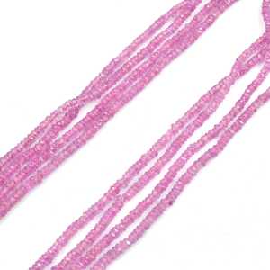 Cuentas facetadas de zafiro rosa natural, calidad AAA+, 2.5-3.5 mm, hilo de 16 pulgadas, cuentas de piedras preciosas para la fabricación de joyas - Product Image 4