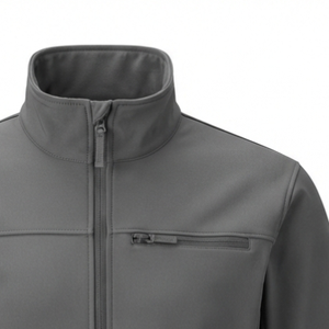 Veste polaire grise pour homme, fermeture éclair intégrale, col montant, coupe-vent, vêtement d'extérieur décontracté, coupe régulière, polyester, OEM ODM, marque privée - Product Image 5