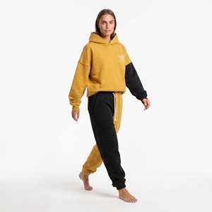 Conjunto Deportivo Personalizado para Mujer, Dos Tonos, Sudadera Holgada con Hombros Caídos, Manga Larga, Puños Acanalados, Pantalones Jogger - Product Image 2