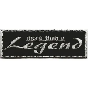 Plus qu'une simple légende : Patch brodé personnalisé éco-responsable, rectangulaire, à coudre, en tissu, avec texte noir et blanc MAKRAH SPORTS MK-608 - Product Image 1