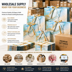 Luxury Gift Paper <b>Bags</b> with Ribbon Handles Marble Design Premium Recyclable Shopping Packaging <b>Bags</b> for Weddings Birthdays Gift - Product Image 6