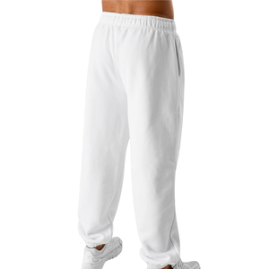 Pantalones Deportivos Unisex Blancos de Felpa, Mezcla de Algodón Grueso, Puños Elásticos, Pantalones Deportivos, Suministro al por Mayor Personalizado OEM - Product Image 5