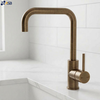 Keran Dapur Kamar Mandi Modern Satu Lubang Kuningan Premium Hitam Fungsi Air Dingin Desain Tembaga Terpasang di Dek 1 Pegangan Mudah