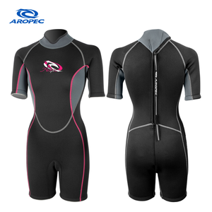 AROPEC 3mm Neoprene Shorty Women's <b>Wetsuit</b> Titanium Back Zipper Flatlock Stitched Surfing Diving Suit Custom Logo OEM Service - Product Image 1