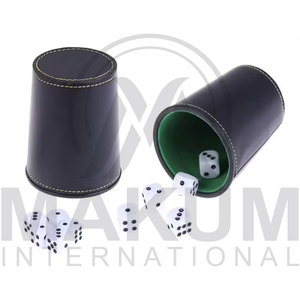 High Quality 100% Genuine Leather Black <b>Dice</b> Shaker Cups with customized Logo - Product Image 6