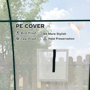 Invernadero tipo túnel blanco de 6 x 6 x 6.6 pies con cubierta de PE con dobladillo y bolsas de arena, 2 puertas y ventanas con mosquitera para jardines - Product Image 3