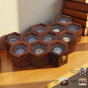 Caja de Almacenamiento de Relojes de Madera Personalizada, Organizador de Relojes de Madera con Cojines de Terciopelo Premium, Caja de Colección de Relojes de Madera - Product Image 1