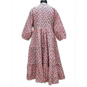 Women's Boho Floral Print Maxi <b>Dress</b> V Neck Lantern Sleeve Empire Waist Tiered Ruffle Summer <b>Casual</b> <b>Long</b> <b>Dress</b> - Product Image 2
