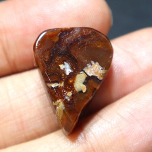 Cabochon d'agate de feu aux tons terreux, pierre précieuse naturelle unique, agate de feu polie à la main pour pendentif et bijoux - Product Image 3