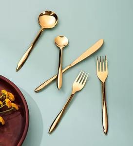 Ensemble de couverts modernes en acier inoxydable, cuillère et fourchette, durable, pour la maison, la cuisine, le restaurant, les mariages et les réceptions - Product Image 1