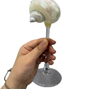 Porte-bague en coquillage Turbo poli à la main décorations de mariage personnalisées pour restaurants mariages pour verre à vin - Product Image 5