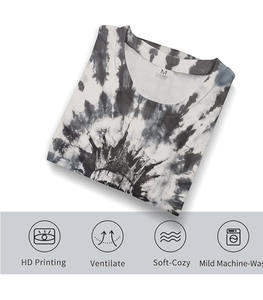 Camiseta Tie Dye de Mármol Blanco y Negro con Gráfico de Calavera Agrietada, 100% Algodón, Personalizable, Transpirable, Atrevida y con Estilo - Product Image 4